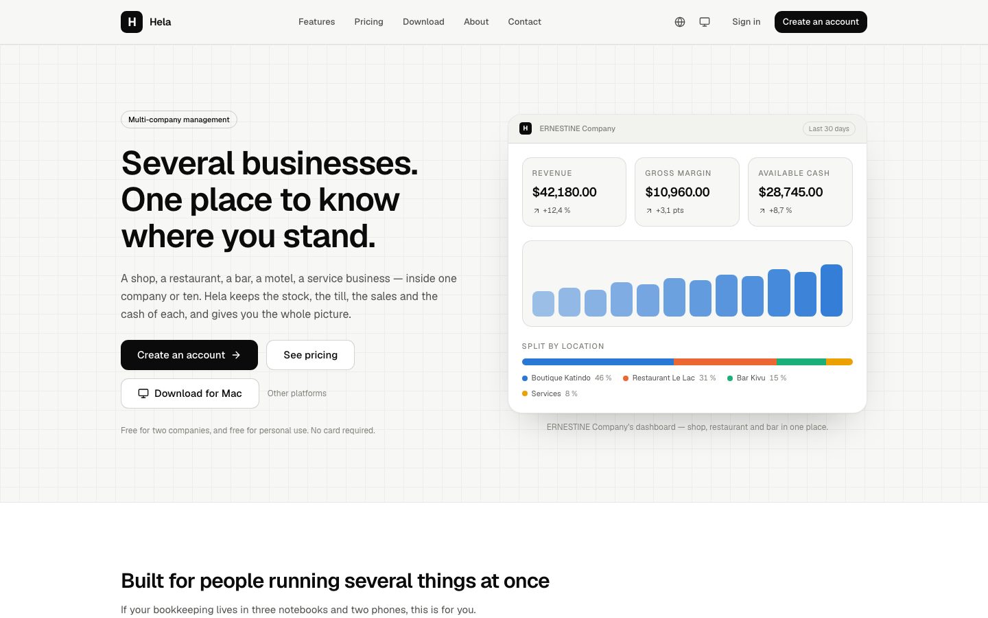Hela - Control of your business, one company at a time. — 2